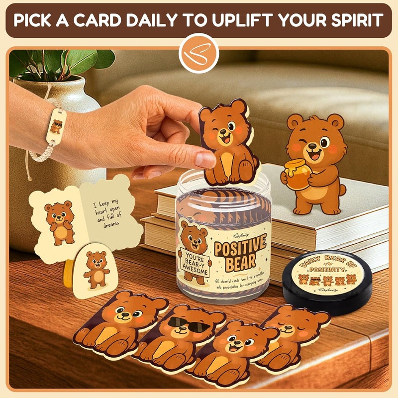 STOFINITY Cute Bear Gifts For Women - High School Graduation Gifts For Boy, Positive Affirmation Cards For Teens Girl, Christmas Gift Baskets Ideas For Friend, Coworkers, Funny Sister Birthday Gift - Image 4